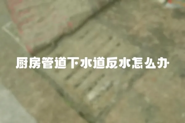 廚房管道下水道反水怎么辦