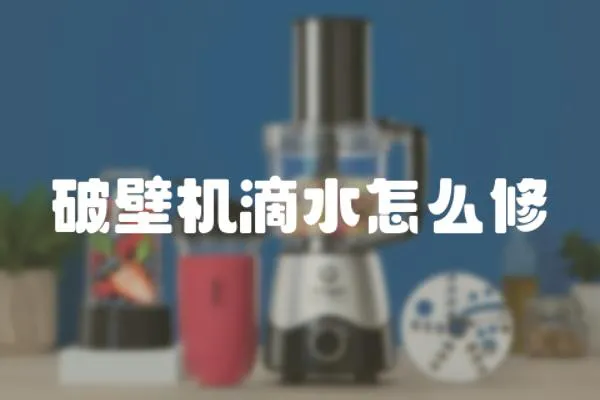 破壁機滴水怎么修