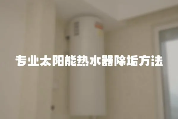 專業太陽能熱水器除垢方法