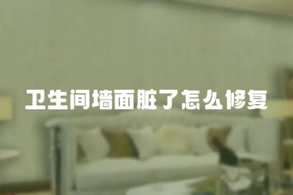 衛(wèi)生間墻面臟了怎么修復(fù)