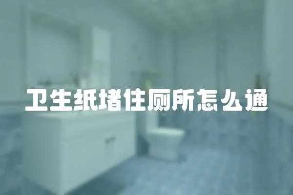 衛(wèi)生紙堵住廁所怎么通