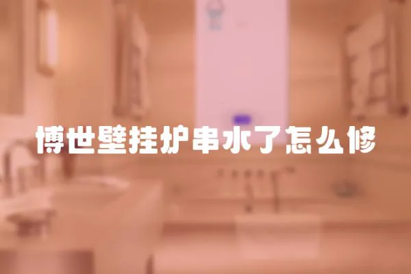 博世壁掛爐串水了怎么修