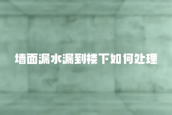 墻面漏水漏到樓下如何處理