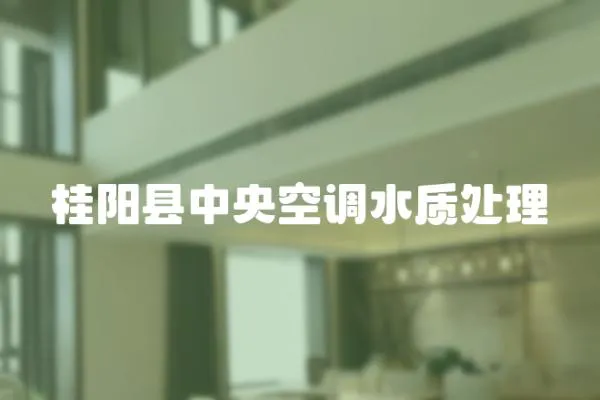 桂陽縣中央空調水質處理