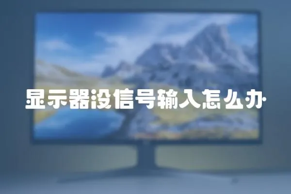 顯示器沒信號輸入怎么辦