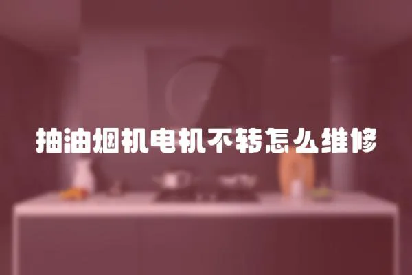 抽油煙機電機不轉怎么維修