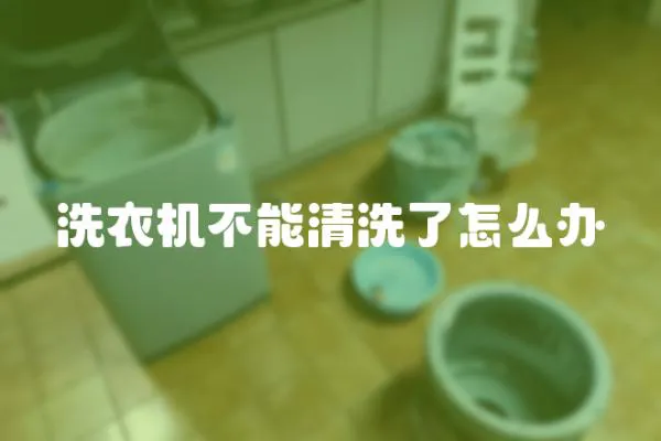 洗衣機不能清洗了怎么辦
