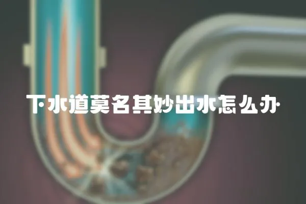 下水道莫名其妙出水怎么辦