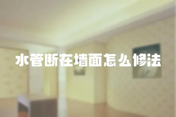 水管斷在墻面怎么修法