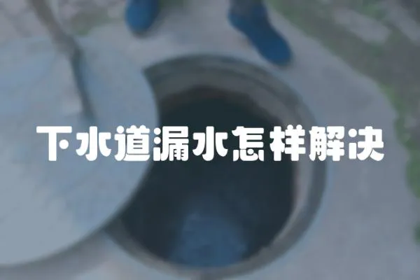 下水道漏水怎樣解決