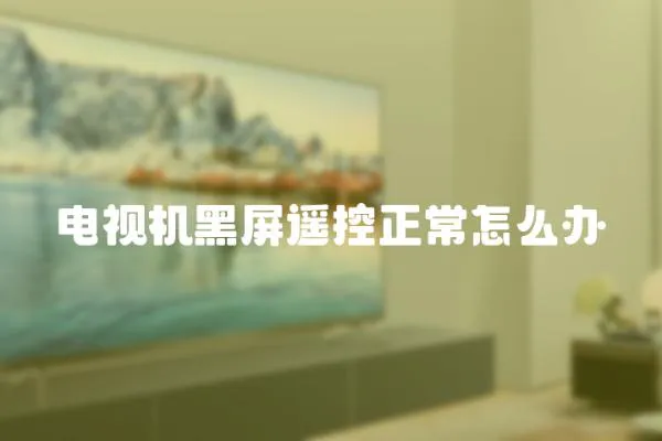 電視機黑屏遙控正常怎么辦