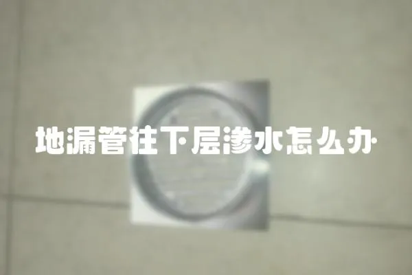 地漏管往下層滲水怎么辦