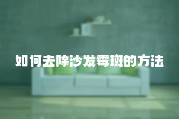 如何去除沙發霉斑的方法