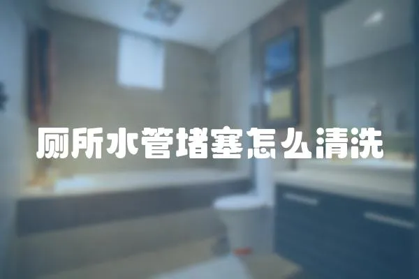 廁所水管堵塞怎么清洗