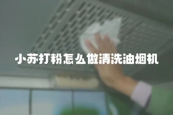 小蘇打粉怎么做清洗油煙機