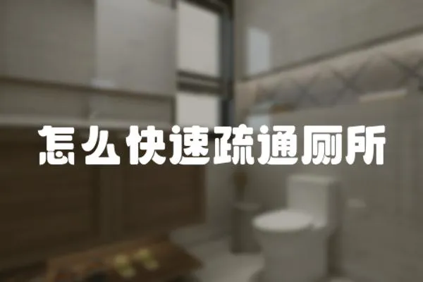 怎么快速疏通廁所