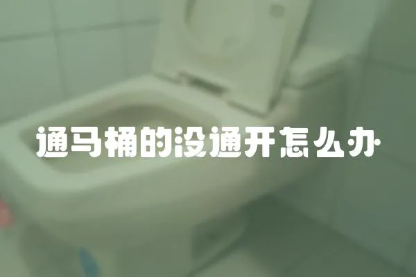 通馬桶的沒通開怎么辦