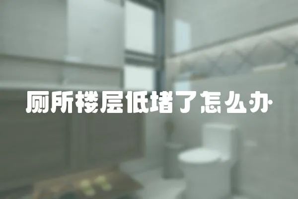 廁所樓層低堵了怎么辦