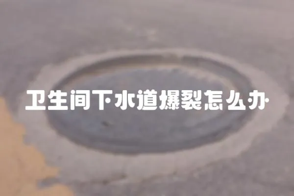 衛(wèi)生間下水道爆裂怎么辦