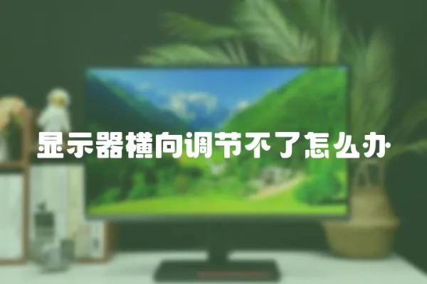 顯示器橫向調(diào)節(jié)不了怎么辦