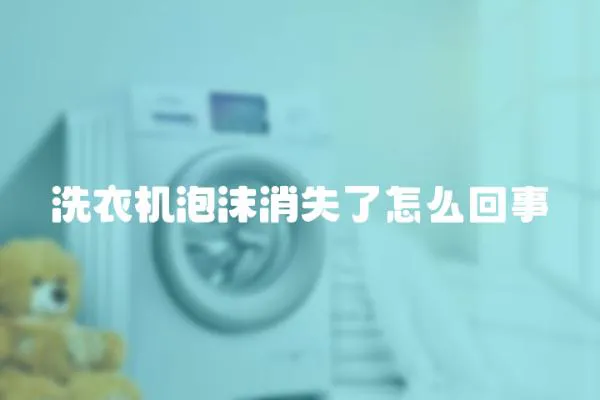 洗衣機泡沫消失了怎么回事