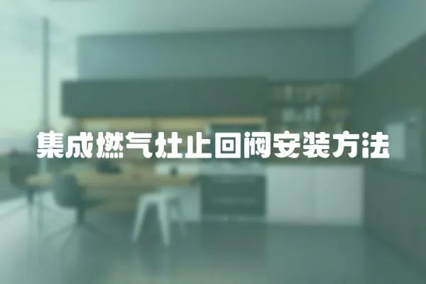 集成燃氣灶止回閥安裝方法