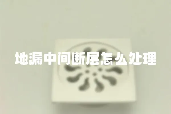 地漏中間斷層怎么處理