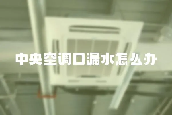 中央空調口漏水怎么辦