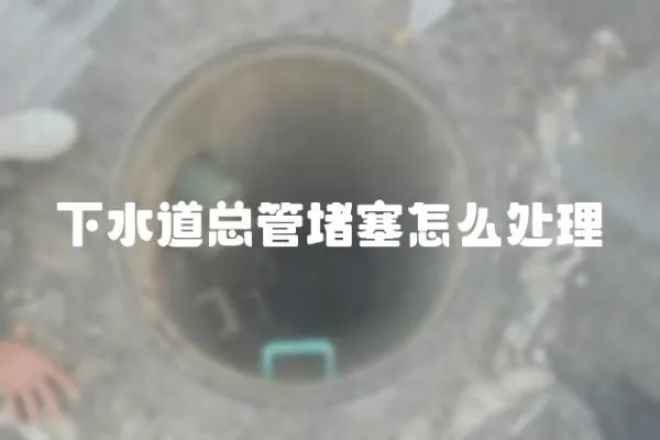 下水道總管堵塞怎么處理