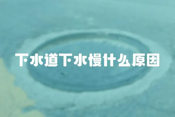 下水道下水慢什么原因