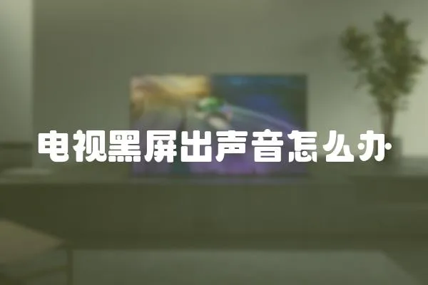 電視黑屏出聲音怎么辦