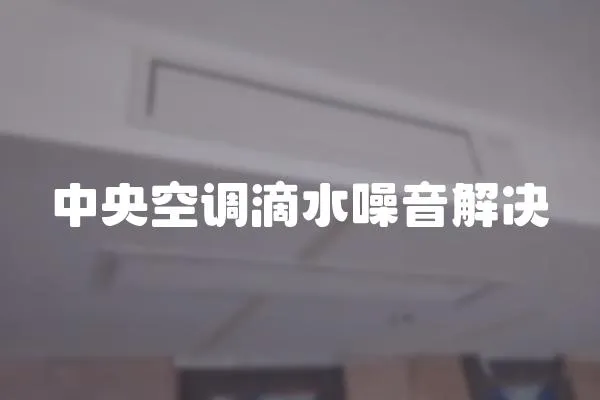 中央空調(diào)滴水噪音解決