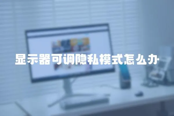 顯示器可調隱私模式怎么辦