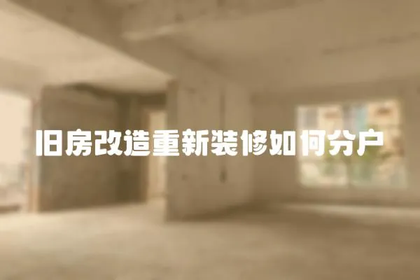 舊房改造重新裝修如何分戶