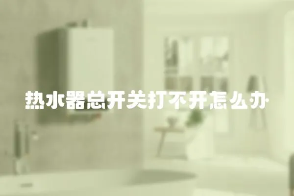 熱水器總開關打不開怎么辦