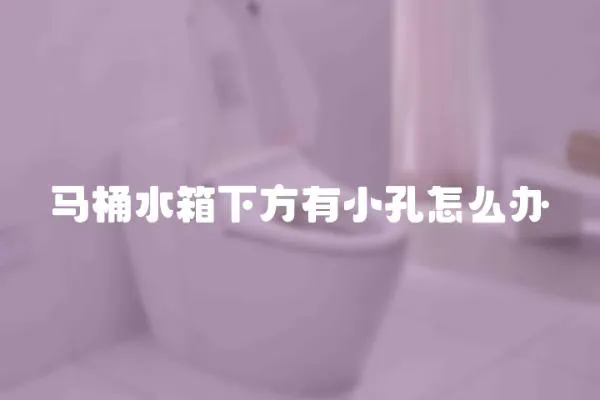 馬桶水箱下方有小孔怎么辦