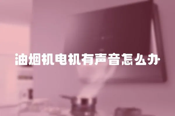 油煙機電機有聲音怎么辦