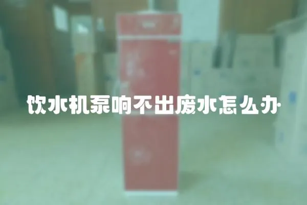 飲水機(jī)泵響不出廢水怎么辦
