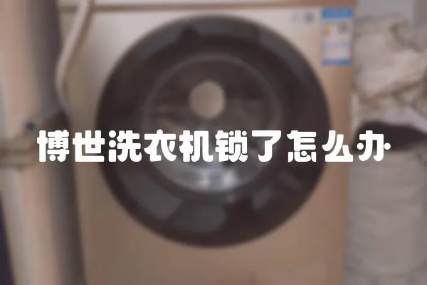 博世洗衣機鎖了怎么辦
