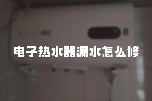 電子熱水器漏水怎么修