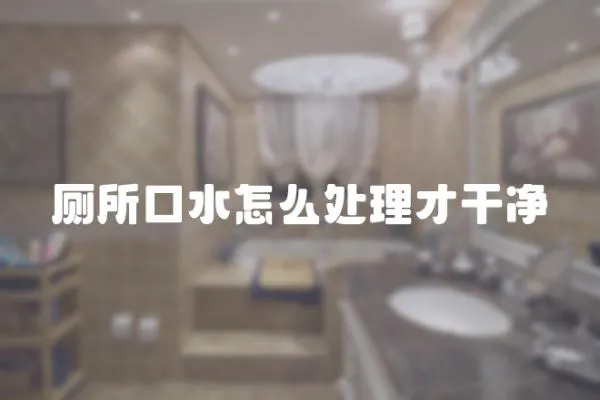 廁所口水怎么處理才干凈
