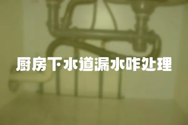 廚房下水道漏水咋處理
