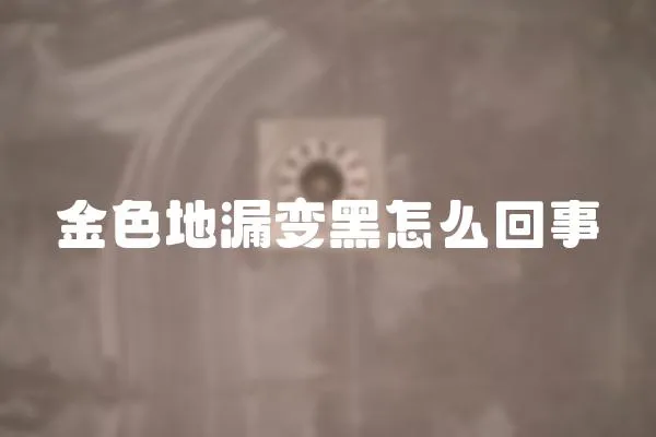 金色地漏變黑怎么回事