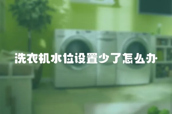 洗衣機水位設置少了怎么辦