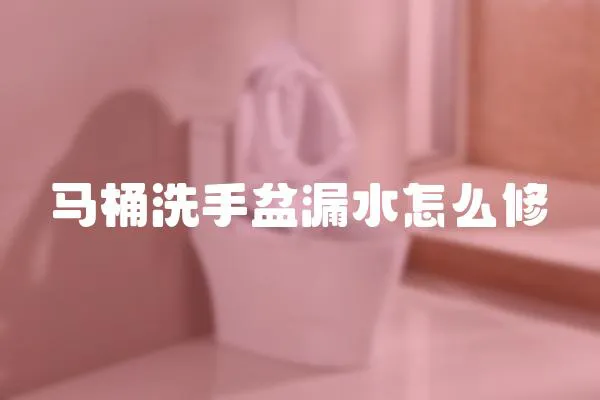 馬桶洗手盆漏水怎么修
