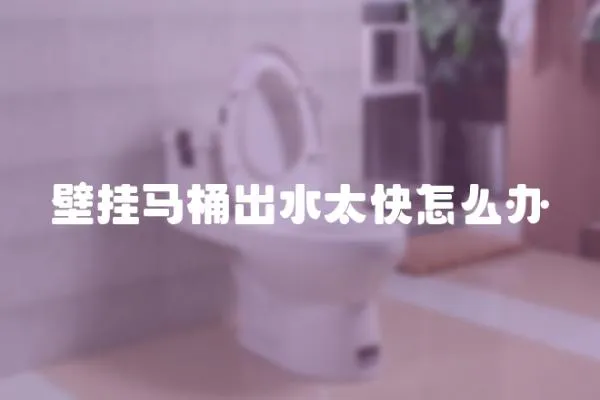 壁掛馬桶出水太快怎么辦