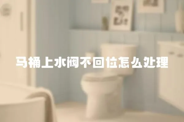 馬桶上水閥不回位怎么處理