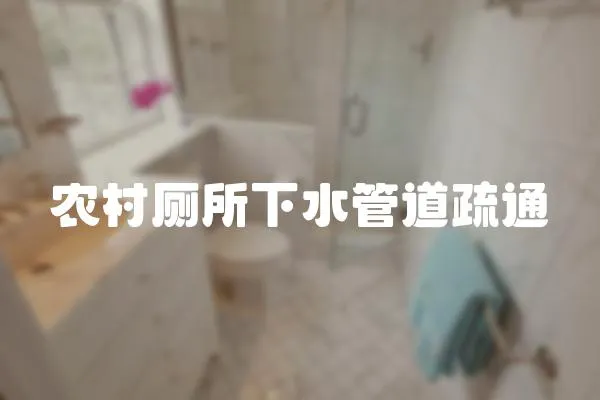 農村廁所下水管道疏通