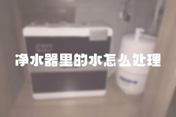凈水器里的水怎么處理