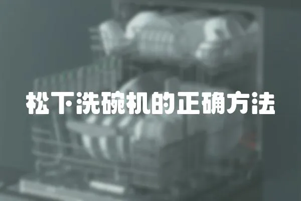 松下洗碗機的正確方法